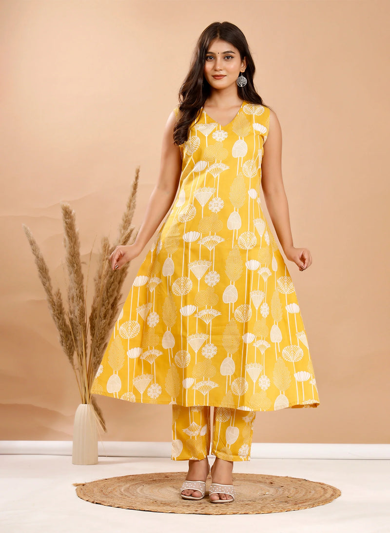 Yellow Lotus Charm Co-ord Sets