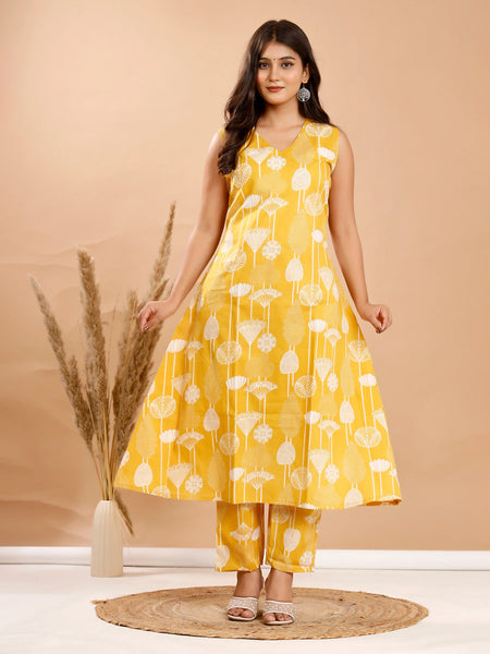 Yellow Lotus Charm Co-ord Sets
