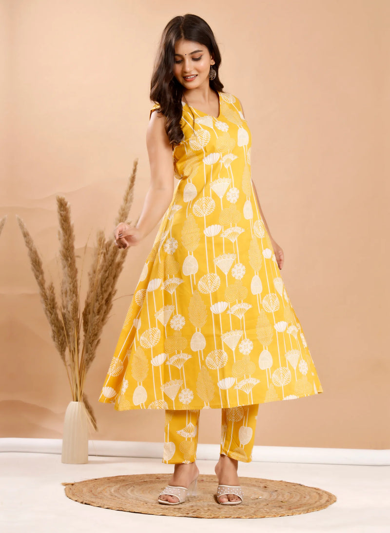 Yellow Lotus Charm Co-ord Sets