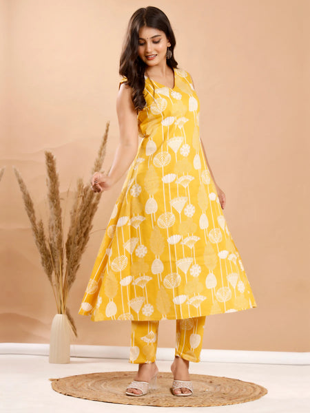 Yellow Lotus Charm Co-ord Sets